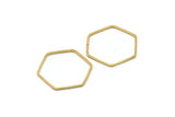 Hexagon Ring Charm, 50 Raw Brass Hexagon Shaped Ring Charms (22x0.80mm) BS 1176