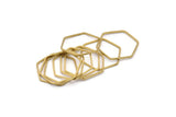 Hexagon Ring Charm, 50 Raw Brass Hexagon Shaped Ring Charms (22x0.80mm) BS 1176