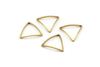 Brass Triangle Charm, 50 Raw Brass Open Cambered Triangle Ring Charms (15x0.5x0.8mm) Bs 1214