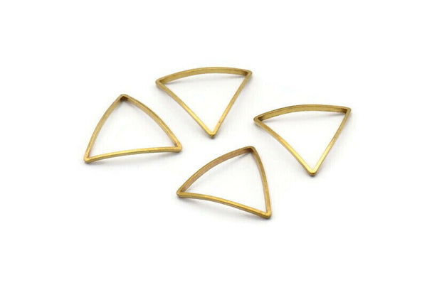Brass Triangle Charm, 50 Raw Brass Open Cambered Triangle Ring Charms (15x0.5x0.8mm) Bs 1214
