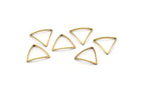 Brass Triangle Charm, 50 Raw Brass Open Cambered Triangle Ring Charms (15x0.5x0.8mm) Bs 1214