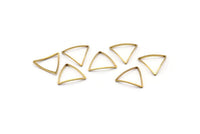 Brass Triangle Charm, 50 Raw Brass Open Cambered Triangle Ring Charms (15x0.5x0.8mm) Bs 1214