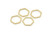 Hexagon Ring Charm, 50 Raw Brass Hexagon Rings (14x1mm) BS 1222