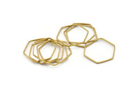 Altıgen Yüzük Tılsımı, 50 Ham Pirinç Altıgen Şekilli Yüzük Tılsımı (20x0,6x0,9 mm) BS 1204