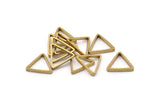 Brass Triangle Charm, 24 Raw Brass Open Triangle Ring Charms (14x0.8x2mm) Bs 1200