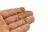 Brass Triangle Charm, 24 Raw Brass Open Triangle Ring Charms (14x0.8x2mm) Bs 1200