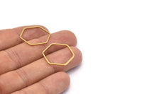 Raw Brass Hexagon, 50 Raw Brass Hexagon Ring Charms (22x1mm) Bs 1226