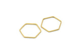 Hexagon Ring Charm, 50 Raw Brass Hexagon Shaped Ring Charms (16x0.6x0.8mm) BS 1202