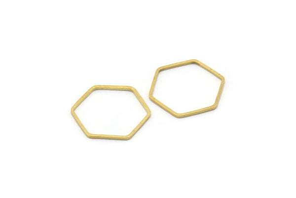 Altıgen Yüzük Tılsımı, 50 Ham Pirinç Altıgen Şekilli Yüzük Tılsımı (16x0,6x0,8 mm) BS 1202