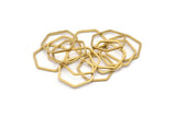 Brass Open Hexagon, 50 Raw Brass Hexagon Ring Charms (18x1mm) Bs 1224