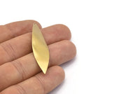 Brass Leaf Charm, 10 Raw Brass Leaf Charms (52x13mm) Bs 1297