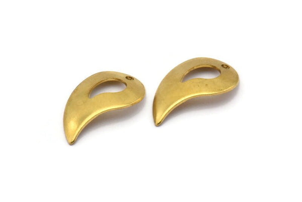 Brass Drop Charm, 20 Raw Brass Drop Charms, Findings (19x12mm) Bs 1276