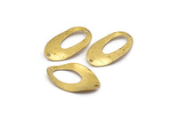 Brass Oval Connector, 12 Raw Brass Oval Connectors (23x14mm) Bs 1284