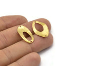 Brass Oval Connector, 12 Raw Brass Oval Connectors (23x14mm) Bs 1284