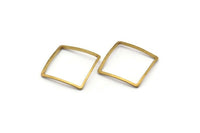 Cambered Brass Connector, 10 Raw Brass Cambered Square Connectors (16mm) Bs 1282