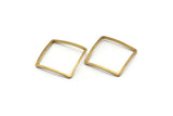 Cambered Brass Connector, 10 Raw Brass Cambered Square Connectors (16mm) Bs 1282