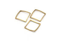 Cambered Brass Connector, 10 Raw Brass Cambered Square Connectors (16mm) Bs 1282