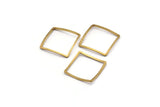 Cambered Brass Connector, 10 Raw Brass Cambered Square Connectors (16mm) Bs 1282