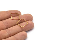Cambered Brass Connector, 10 Raw Brass Cambered Square Connectors (16mm) Bs 1282