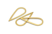 Drop Brass Charm, 10 Raw Brass Drop Connectors (42x18x1mm) Bs 1311