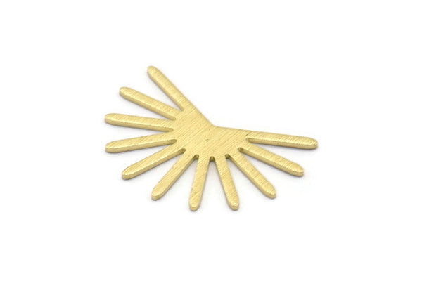 Brass Sun Blank, 8 Textured Raw Brass Sun Blanks, Findings, Connectors (18x25x0.80mm) M02283