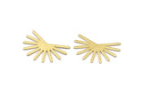 Brass Sun Blank, 8 Textured Raw Brass Sun Blanks, Findings, Connectors (18x25x0.80mm) M02283