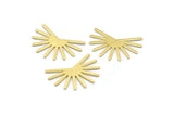 Brass Sun Blank, 8 Textured Raw Brass Sun Blanks, Findings, Connectors (18x25x0.80mm) M02283