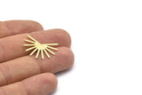 Brass Sun Blank, 8 Textured Raw Brass Sun Blanks, Findings, Connectors (18x25x0.80mm) M02283