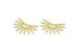 Brass Sun Blank, 8 Raw Brass Sun Blanks, Findings, Connectors (18x25x0.80mm) M02285