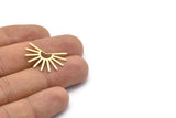 Brass Sun Blank, 8 Raw Brass Sun Blanks, Findings, Connectors (18x25x0.80mm) M02285