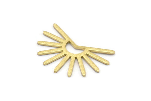 Brass Sun Blank, 8 Textured Raw Brass Sun Blanks, Findings, Connectors (18x25x0.80mm) M02286