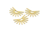 Brass Sun Blank, 8 Textured Raw Brass Sun Blanks, Findings, Connectors (18x25x0.80mm) M02286