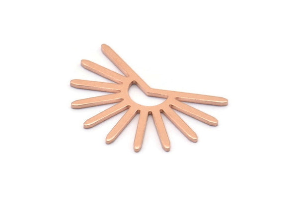 Copper Sun Blank, 8 Raw Copper Sun Blanks, Findings (18x25x0.80mm) M02287