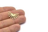 Brass Sun Charm, 8 Raw Brass Sun Charms With 1 Hole (18x25x0.80mm) M02288