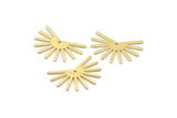 Brass Sun Charm, 8 Textured Raw Brass Sun Charms With 1 Hole (18x25x0.80mm) M02289
