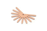 Copper Sun Charm, 8 Raw Copper Sun Charms With 1 Hole, Findings (18x25x0.80mm) M02290