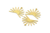 Brass Sun Charm, 8 Textured Raw Brass Sun Charms With 1 Loop (20x25x0.80mm) M02292