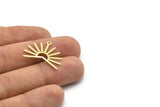Brass Sun Charm, 8 Raw Brass Sun Charms With 1 Loop (20x25x0.80mm) M02294