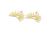 Brass Sun Charm, 8 Textured Raw Brass Sun Charms With 1 Loop (20x25x0.80mm) M02295