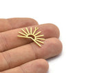Brass Sun Charm, 8 Textured Raw Brass Sun Charms With 1 Loop (20x25x0.80mm) M02295