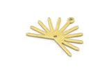 Brass Sun Charm, 8 Textured Raw Brass Sun Charms With 1 Loop And 1 Hole (20x25x0.80mm) M02298