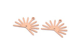 Copper Sun Charm, 8 Raw Copper Sun Charms With 1 Loop And 1 Hole, Findings (20x25x0.80mm) M02299