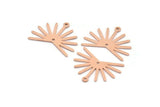 Copper Sun Charm, 8 Raw Copper Sun Charms With 1 Loop And 1 Hole, Findings (20x25x0.80mm) M02299