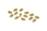 Ball Chain Connector, 50 Raw Brass Ball Chain Connector Clasps For 1.2 To 1.5 Mm Ball Chain, Findings (6x2mm)  Bs 1356