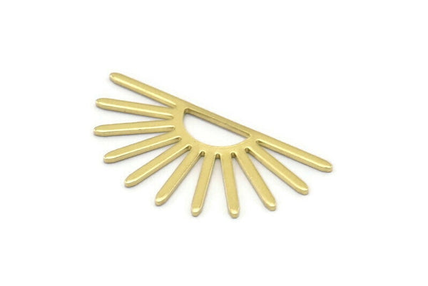 Brass Sun Blank, 8 Raw Brass Sun Blanks, Findings, Connectors (16x30x0.80mm) M02309