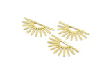 Brass Sun Blank, 8 Raw Brass Sun Blanks, Findings, Connectors (16x30x0.80mm) M02309