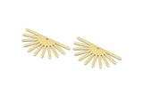 Brass Sun Charm, 8 Raw Brass Sun Charms With 1 Hole (16x30x0.80mm) M02312
