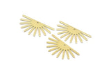 Brass Sun Charm, 8 Raw Brass Sun Charms With 1 Hole (16x30x0.80mm) M02312