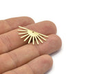 Brass Sun Charm, 8 Raw Brass Sun Charms With 1 Hole (16x30x0.80mm) M02312