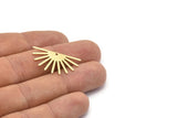 Brass Sun Charm, 8 Textured Raw Brass Sun Charms With 1 Hole (16x30x0.80mm) M02313